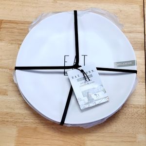 Rae Dunn Melamine Dinner Plates, Set of 4, EAT.